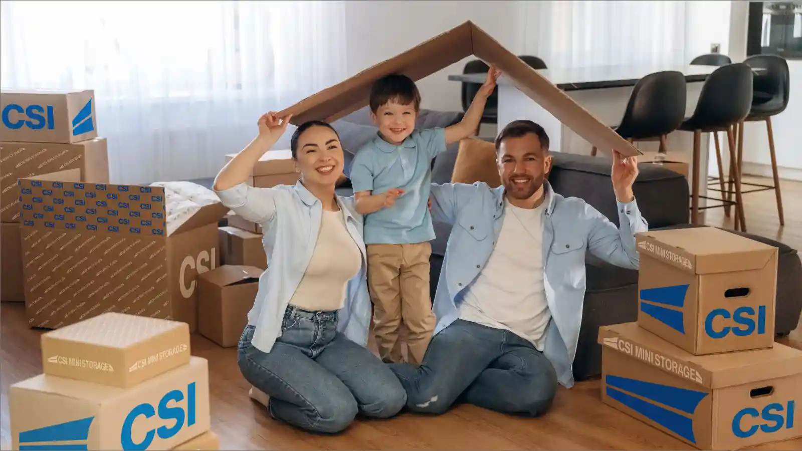 Happy CSI Storage Family Moving Boxes